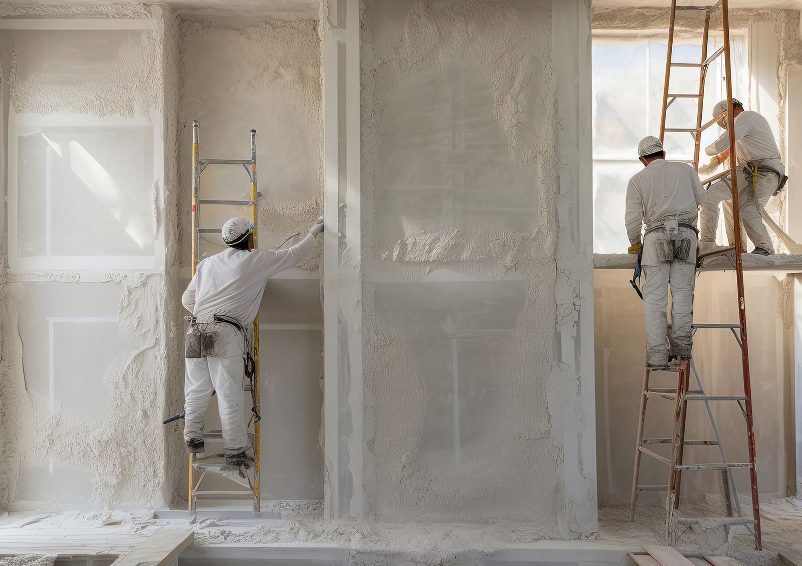 Finishing works (plastering and painting)