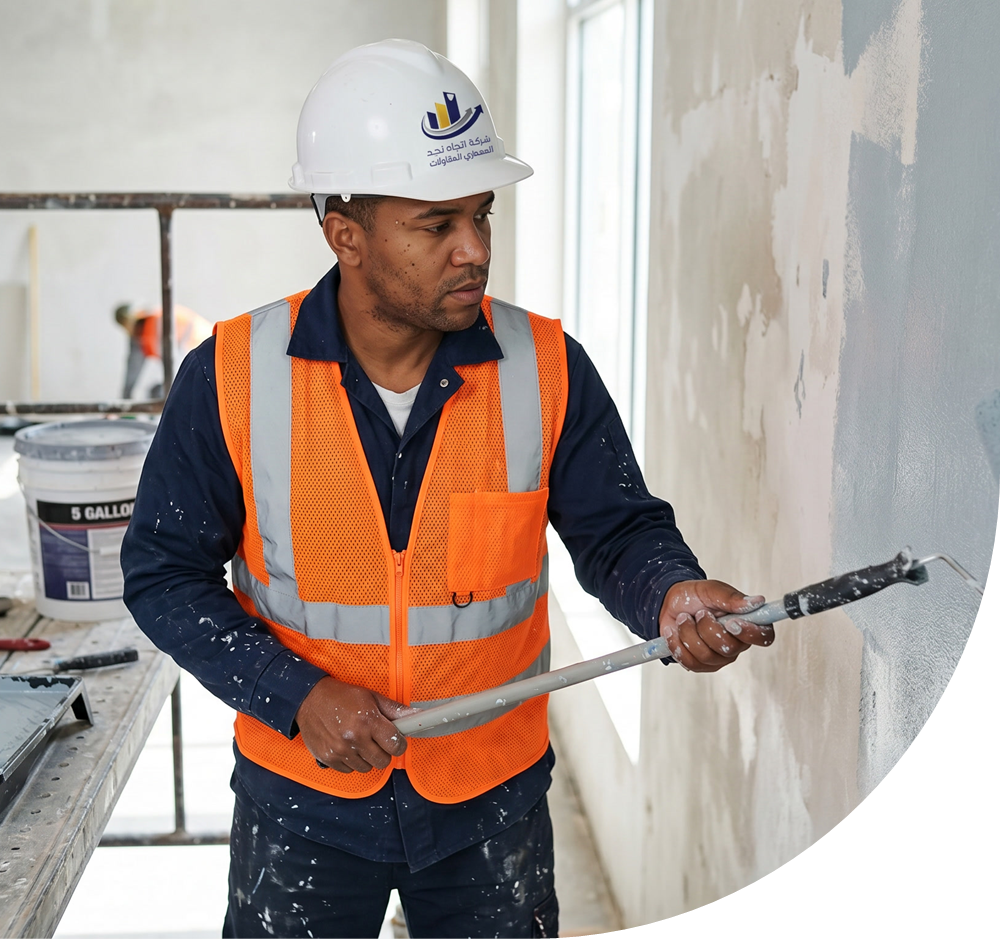 Finishing works (plastering and painting)